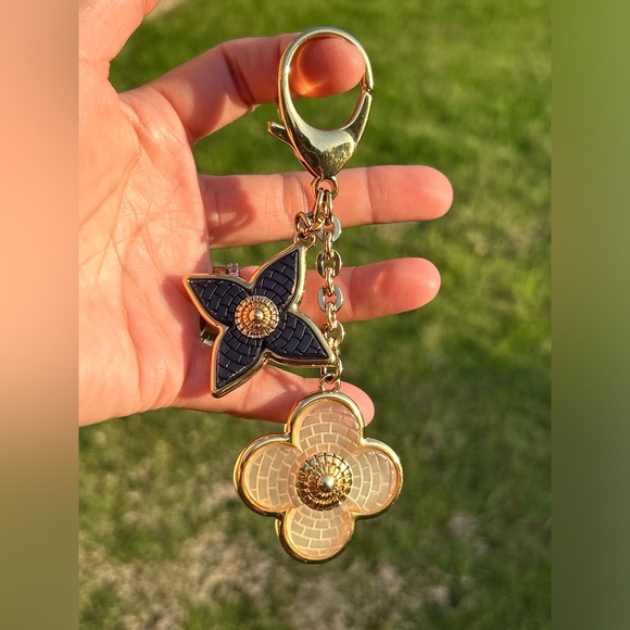 Flower Mosaic Blue Key Ring/Bag Charm - Picture 6 of 16